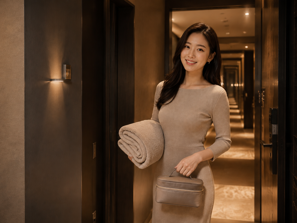 서울 서대문구 방문 홈케어 일정을 준비하는 젊은 성인 한국 여성 관리사